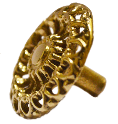 1 1/2 Inch Floral Wheel Knob (Polished Brass Finish)