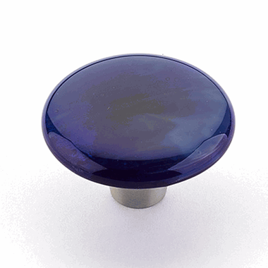 1 1/2 Inch Ice Sapphire Silk Round Knob (Stainless Steel Finish)