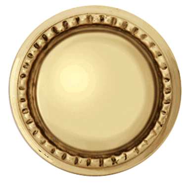 COPPER MOUNTAIN HARDWARE 1 1/2 Inch Solid Brass Beaded Round Knob (Lacquered Brass Finish)