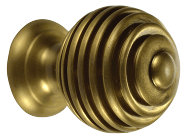 1 1/2 Inch Solid Brass Circular Knob (Antique Brass Finish)