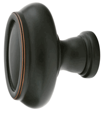 1 1/2 Inch Solid Brass Geometric Oval Cabinet Knob (Oil Rubbed Bronze Finish)