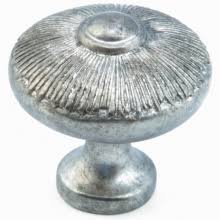 1 1/2 Inch Sunburst Round Cabinet Knob (Silver Antique Finish)