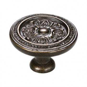 SCHAUB 1 1/2 Inch Symphony Eastlake Round Cabinet Knob (Dark Glaze Finish)