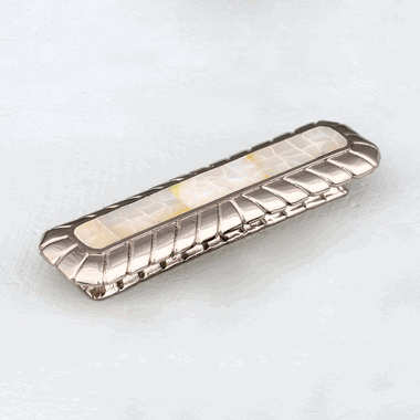 4 1/2 Inch (3 Inch c-c) Symphony Inlays Mother of Pearl Pull (Polished Nickel Finish)