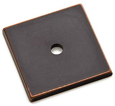 1 1/4 Inch Art Deco Square Back Plate (Oil Rubbed Bronze Finish)