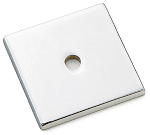 1 1/4 Inch Art Deco Square Back Plate (Polished Chrome Finish)