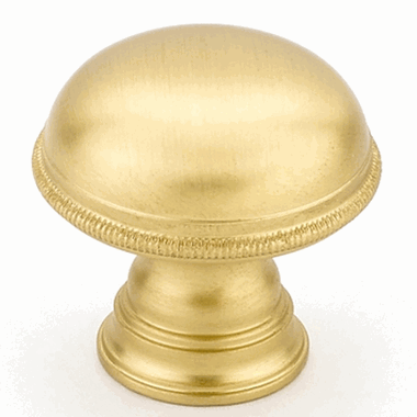 1 1/4 Inch Atherton Smooth Surface Round Knob (Satin Brass Finish)
