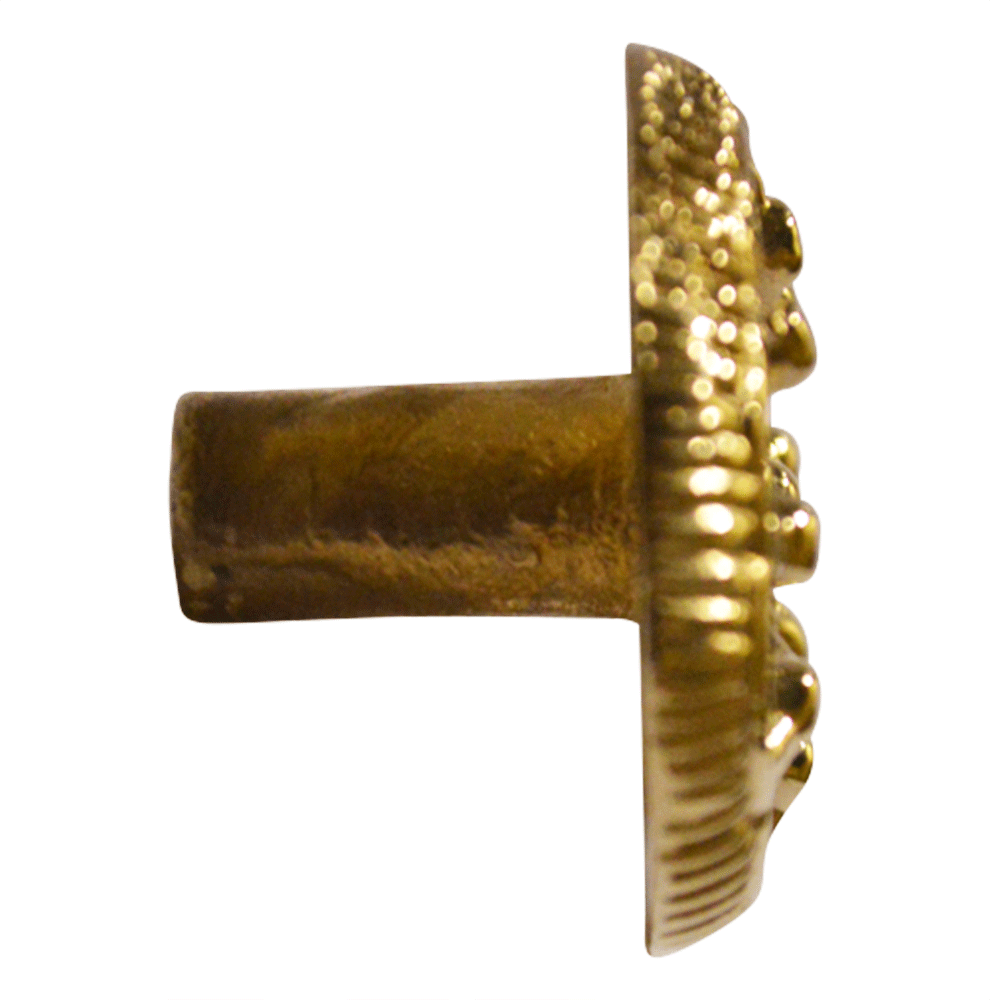1 1/4 Inch Beaded Wheel Knob (Polished Brass Finish)