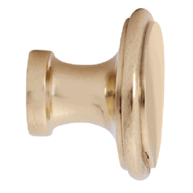 1 1/4 Inch Brass Flat Top Cabinet Knob (Lacquered Brass Finish)