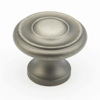 SCHAUB 1 1/4 Inch Colonial Round Knob (Antique Nickel Finish)