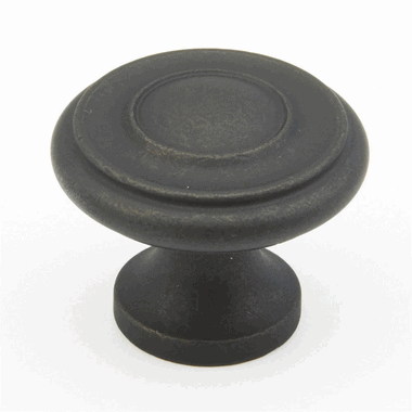 SCHAUB 1 1/4 Inch Colonial Round Knob (Distressed Bronze Finish)