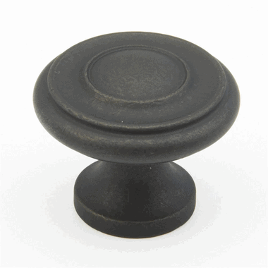 1 1/4 Inch Colonial Round Knob (Distressed Bronze Finish)