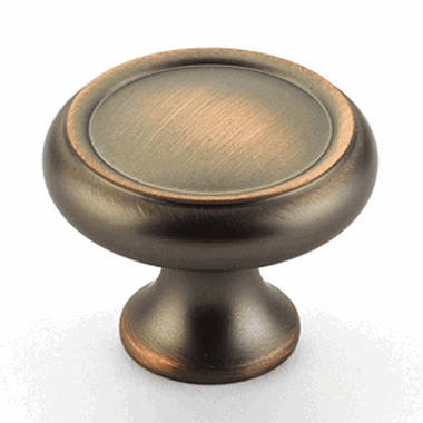1 1/4 Inch Country Style Round Knob (Aurora Bronze Finish)