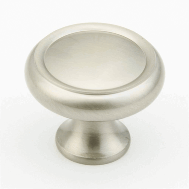 1 1/4 Inch Country Style Round Knob (Brushed Nickel Finish)