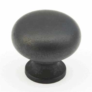 SCHAUB 1 1/4 Inch Country Style Round Knob (Distressed Bronze Finish)