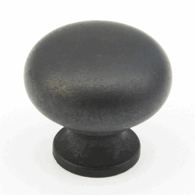 1 1/4 Inch Country Style Round Knob (Distressed Bronze Finish)
