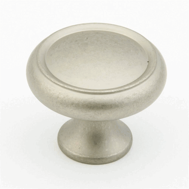 1 1/4 Inch Country Style Round Knob (Distressed Nickel Finish)