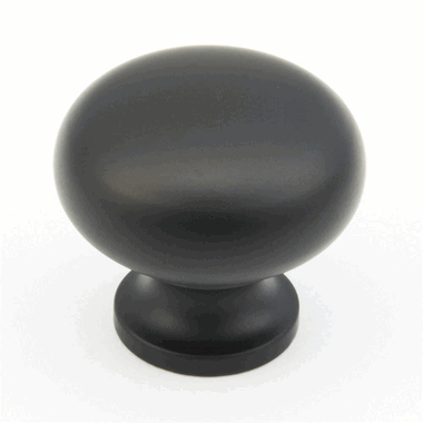 SCHAUB 1 1/4 Inch Country Style Round Knob (Matte Black Finish)