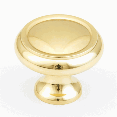 SCHAUB 1 1/4 Inch Country Style Round Knob (Polished Brass Finish)