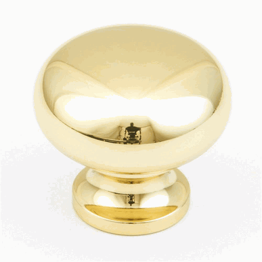 SCHAUB 1 1/4 Inch Country Style Round Knob (Polished Brass Finish)