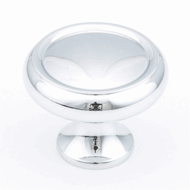 SCHAUB 1 1/4 Inch Country Style Round Knob (Polished Chrome Finish)