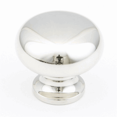 SCHAUB 1 1/4 Inch Country Style Round Knob (Polished Nickel Finish)