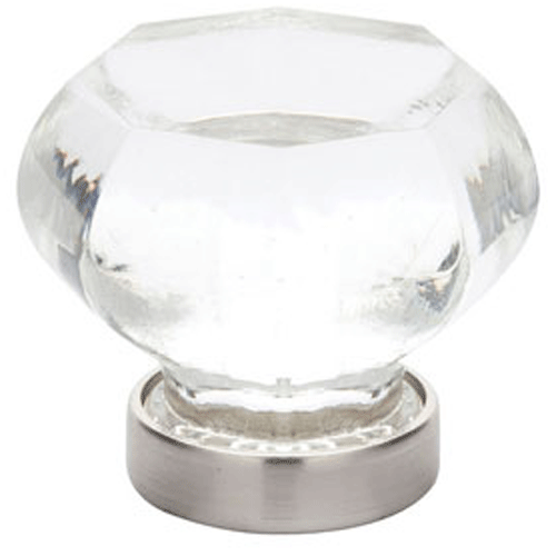 EMTEK 1 1/4 Inch Old Town Clear Cabinet Knob (Brushed Nickel Finish)