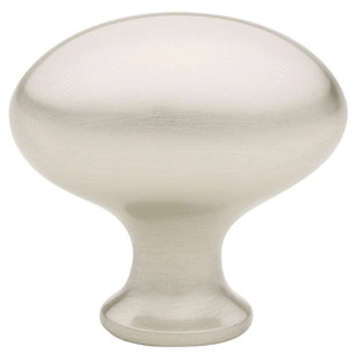 1 1/4 Inch Solid Brass Egg Cabinet Knob (Brushed Nickel Finish)
