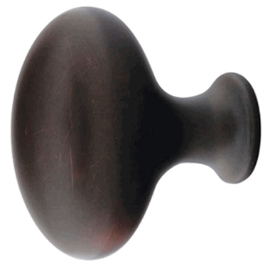 EMTEK 1 1/4 Inch Solid Brass Egg Cabinet Knob Oil Rubbed Bronze Finish