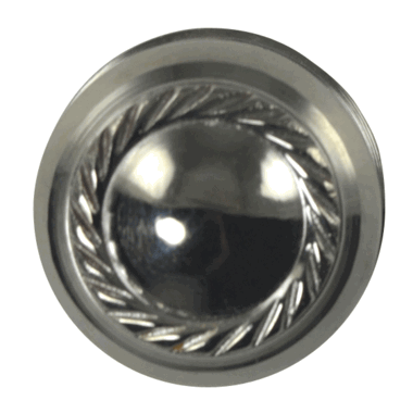 1 1/4 Inch Solid Brass Georgian Roped Round Knob (Polished Chrome Finish)