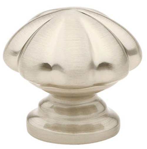 1 1/4 Inch Solid Brass Melon Cabinet Knob (Brushed Nickel Finish)