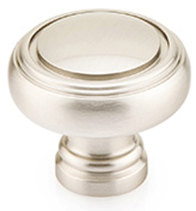 1 1/4 Inch Solid Brass Norwich Cabinet Knob (Brushed Nickel Finish)