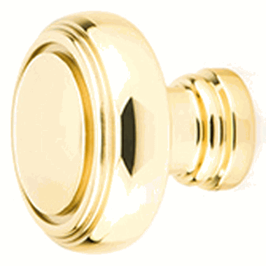 1 1/4 Inch Solid Brass Norwich Cabinet Knob (Polished Brass Finish)