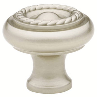 1 1/4 Inch Solid Brass Rope Cabinet Knob (Brushed Nickel Finish)