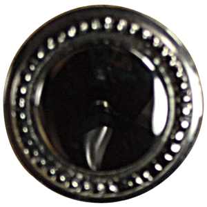 1 1/4 Inch Solid Brass Round Knob with Beaded Pattern Border (Polished Chrome Finish)