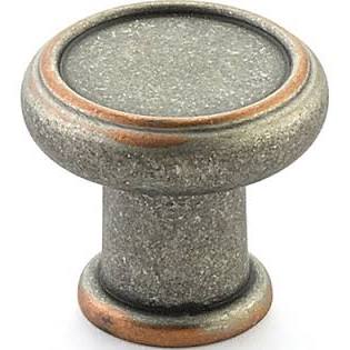1 1/4 Inch Steamworks Cabinet Knob (Distressed Copper / Pewter Finish)