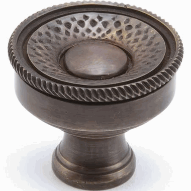 SCHAUB 1 1/4 Inch Symphony Sonata Round Cabinet Knob (Dark Antique Bronze Finish)