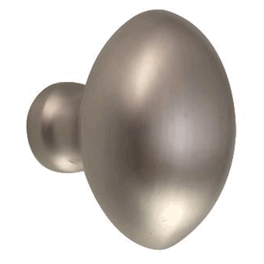 DELTANA 1 1/4 Inch Traditional Solid Brass Egg Knob (Brushed Nickel Finish)