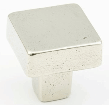1 1/4 Inch Vinci Square Cabinet Knob (Polished White Bronze Finish)