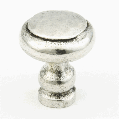 1 1/8 Inch Artifax Round Knob (Natural Pewter Finish)