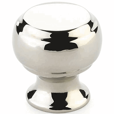 SCHAUB 1 1/8 Inch Cabriole Round Knob (Polished Nickel Finish)