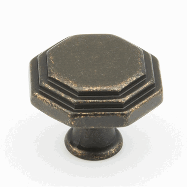 1 1/8 Inch Firenza Octagonal Knob (Dark Firenza Bronze Finish)
