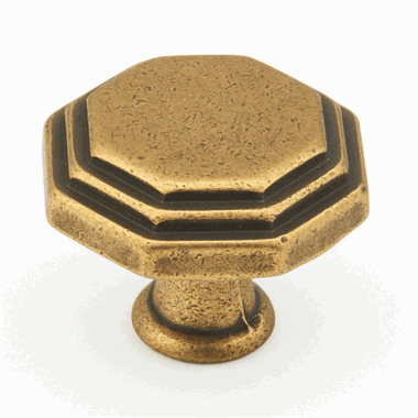 1 1/8 Inch Firenza Octagonal Knob (Light Firenza Bronze Finish)