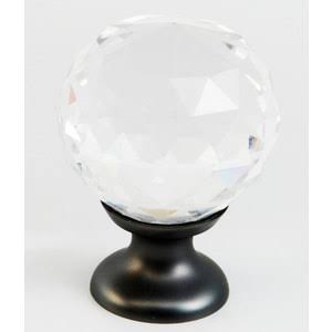 1 1/8 Inch Stargaze Crystal Round Cabinet Knob (Bronze Finish)