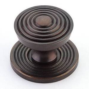 SCHAUB 1 1/8 Inch Symphony Elegance Sonata Round Cabinet Knob (Dark Antique Bronze Finish)