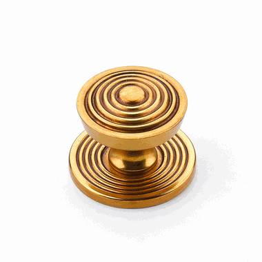 SCHAUB 1 1/8 Inch Symphony Elegance Sonata Round Cabinet Knob (Paris Brass Finish)