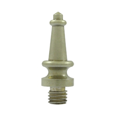 1 3/16 Inch Solid Brass Steeple Tip Hinge Finial (White Bronze Light Finish)