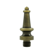 DELTANA 1 3/16 Inch Solid Brass Steeple Tip Door Finial (Antique Brass Finish)