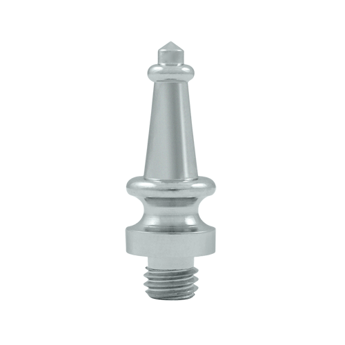 DELTANA 1 3/16 Inch Solid Brass Steeple Tip Door Finial (Chrome Finish)