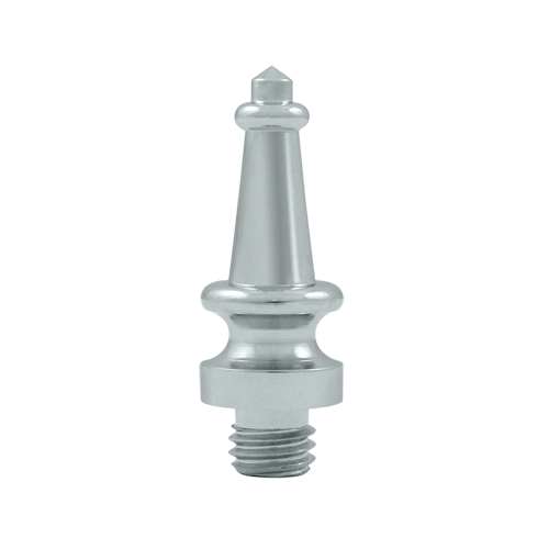 1 3/16 Inch Solid Brass Steeple Tip Door Finial (Chrome Finish)